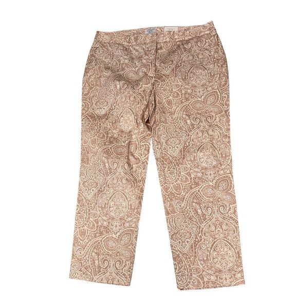 NEW WITH TAGS Charter Club Pants Beige Paisley Slimming Slim Leg Ankle  NWT $69 - Picture 1 of 6